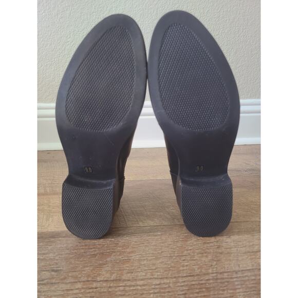 Steve Madden Chelsea Ankle Boots Black Leather Block Heel Size 9 M Pull On Goth - Picture 3 of 14